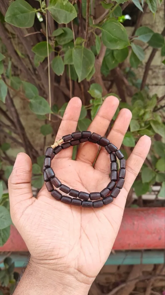 Black Long Beads Tulsi Kanthi Mala