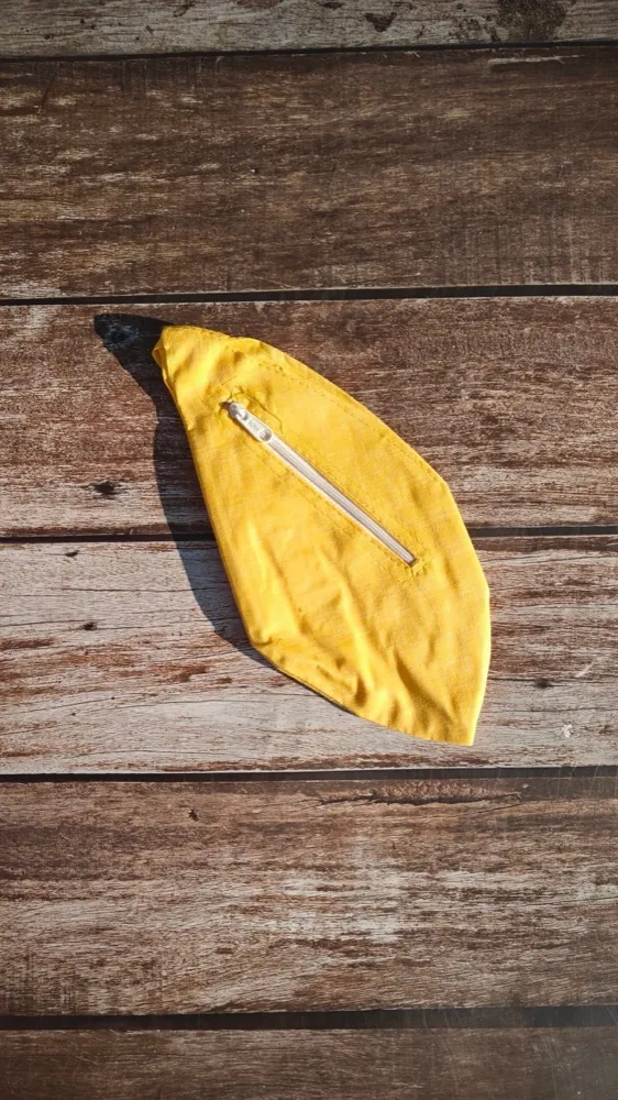 Yellow Cotton Plain Japa Bag