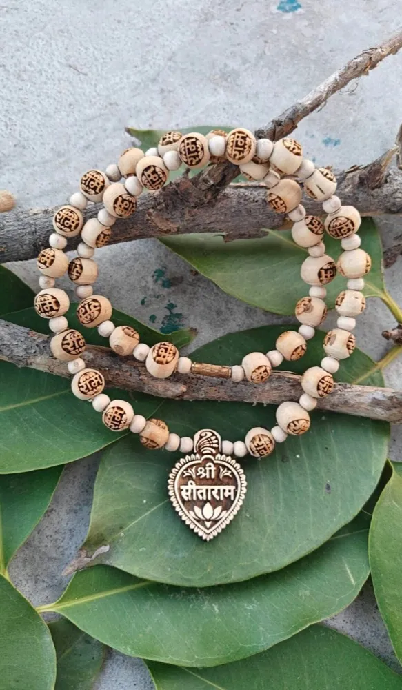 Shree sitaram Tulsi locket mala with ram naam beads