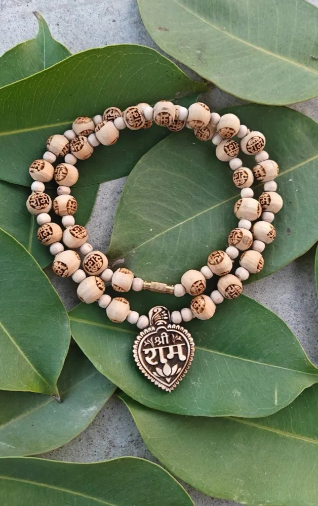Shree ram Tulsi locket mala with ram name tulsi beads