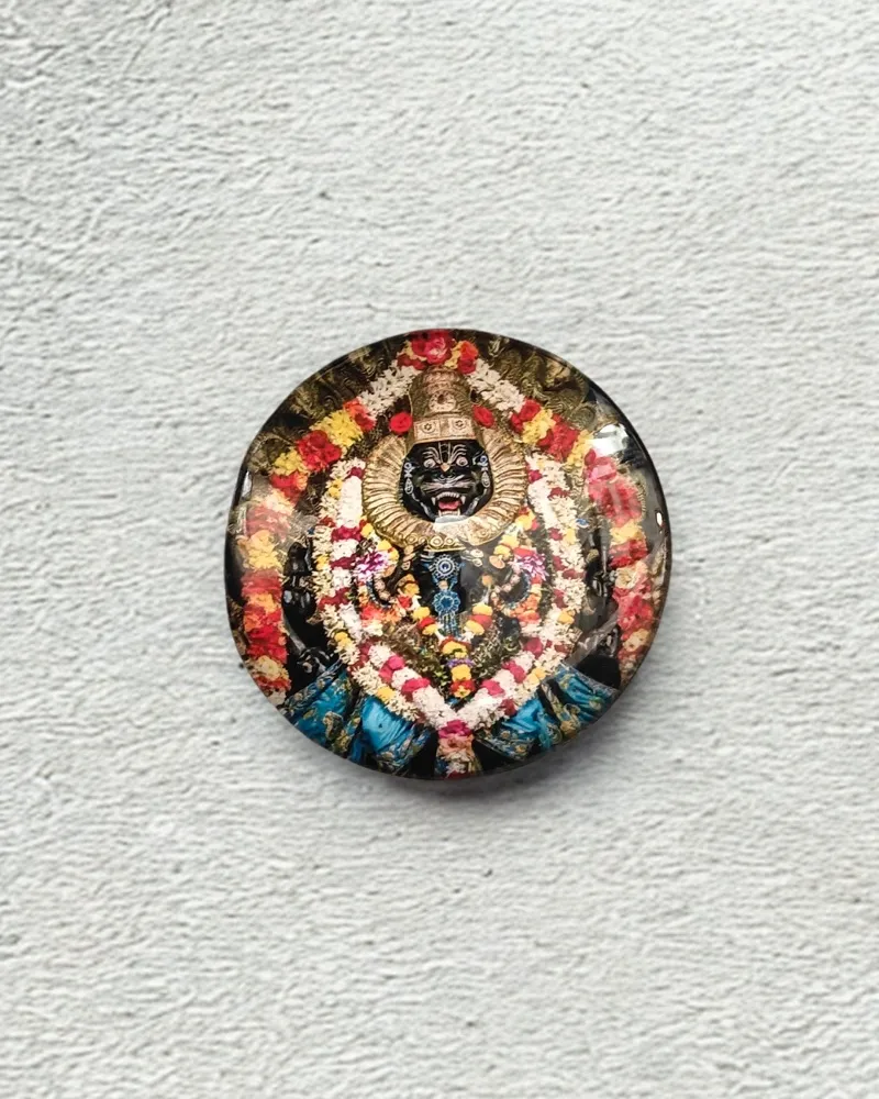 Lord Narsimha Glass Magnet