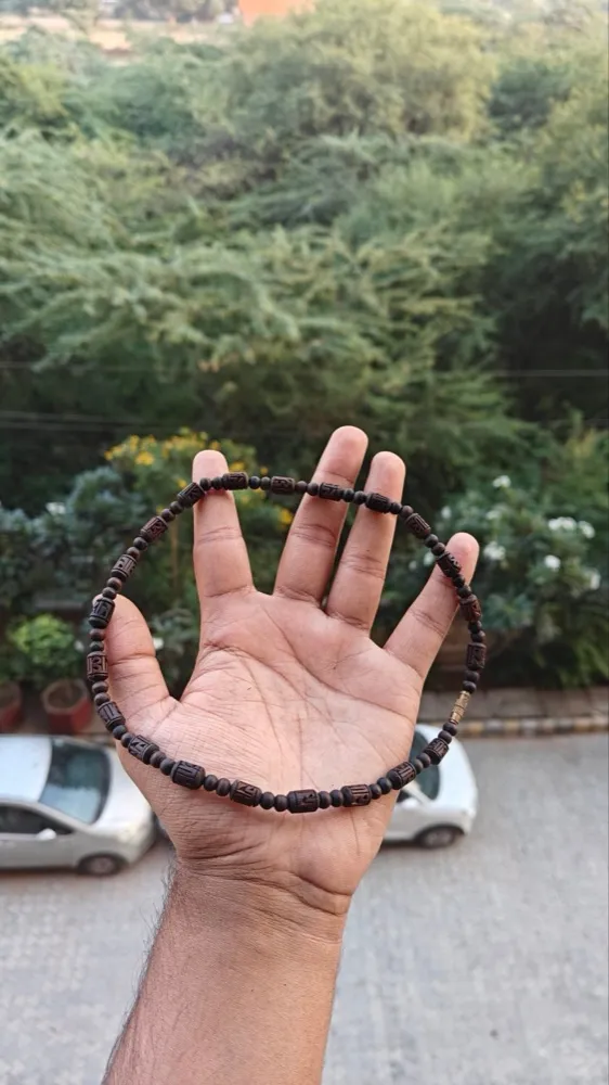 Black brown radha naam kanthi mala