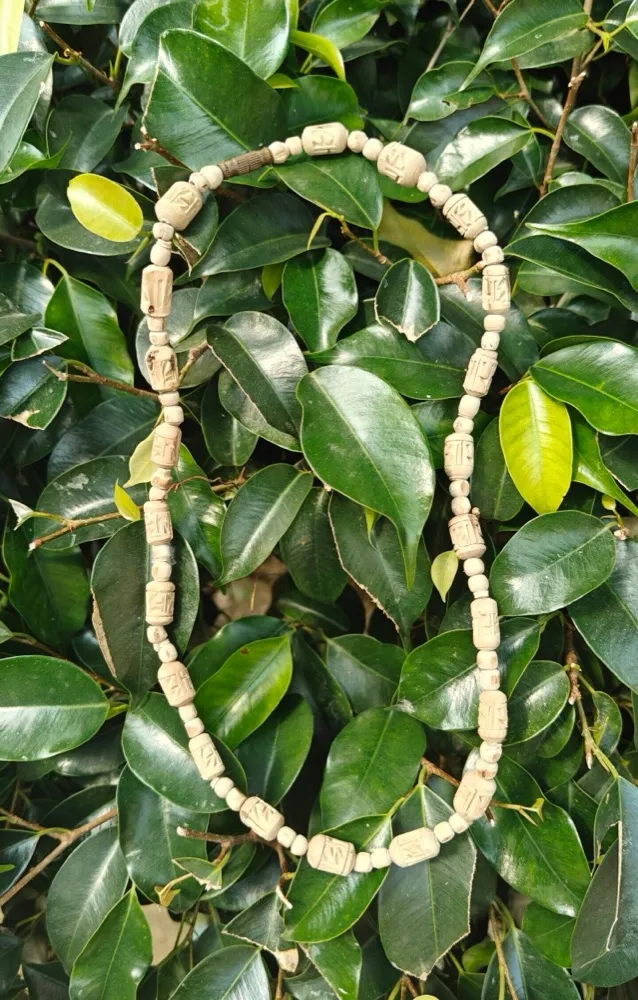 Radha Naam Tulsi Kanthi Mala With Gol Beads