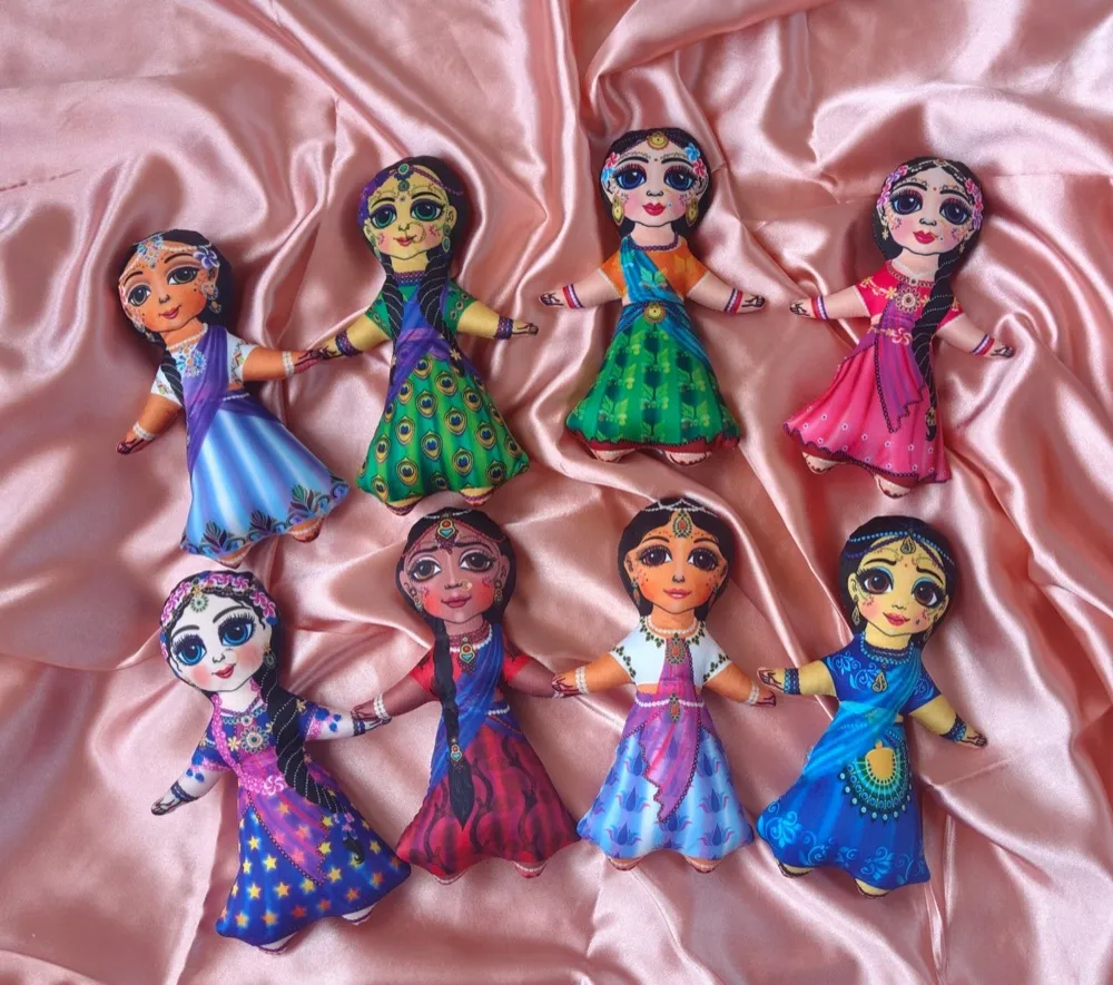 Ashtsakhi Plush Dolls – Radha Rani’s 8 Divine Sakhis Soft Toys