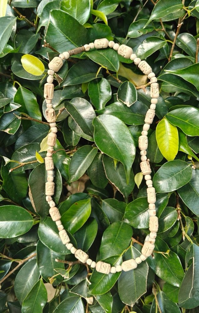 Radha Naam Tulsi Kanthi Mala With Gol Beads